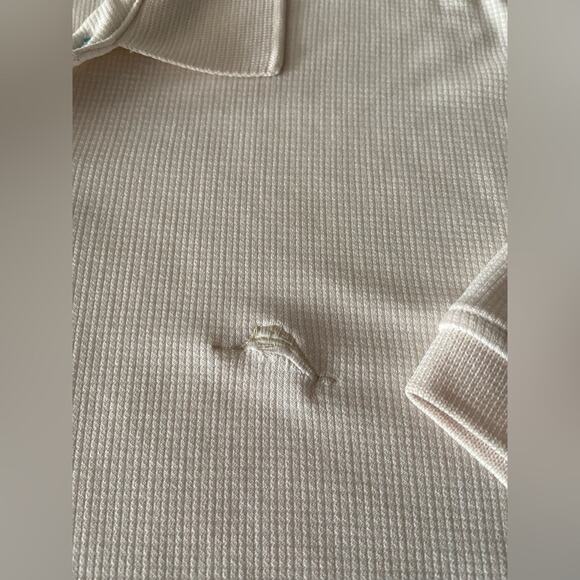 TOMMY BAHAMA Cream Colored Textured Polo size XL - Picture 5 of 8